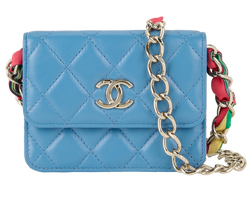 Mini Belt Bag, Leather, Blue, 31107383, DB/B, 2*